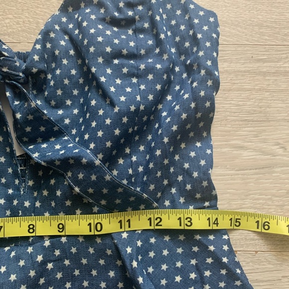 Lucca Couture Denim Chambray Star Romper Peplum M - Picture 8 of 11